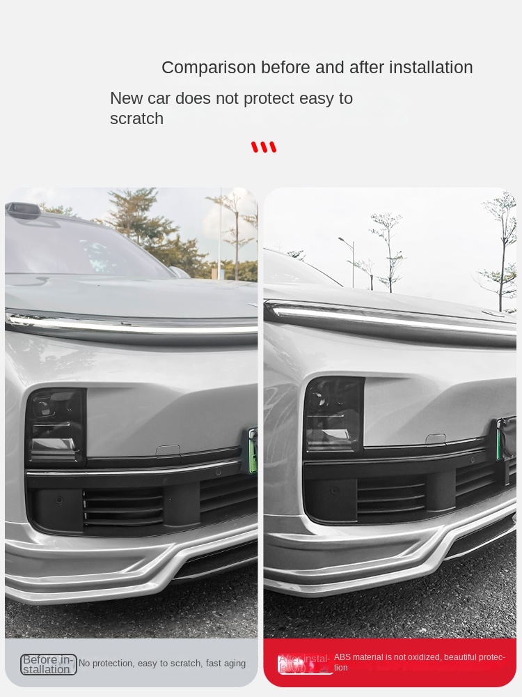 LixiangL7L8L9 Front bar trim black modified black Vader appearance decorative patch auto parts artifact within ABS
