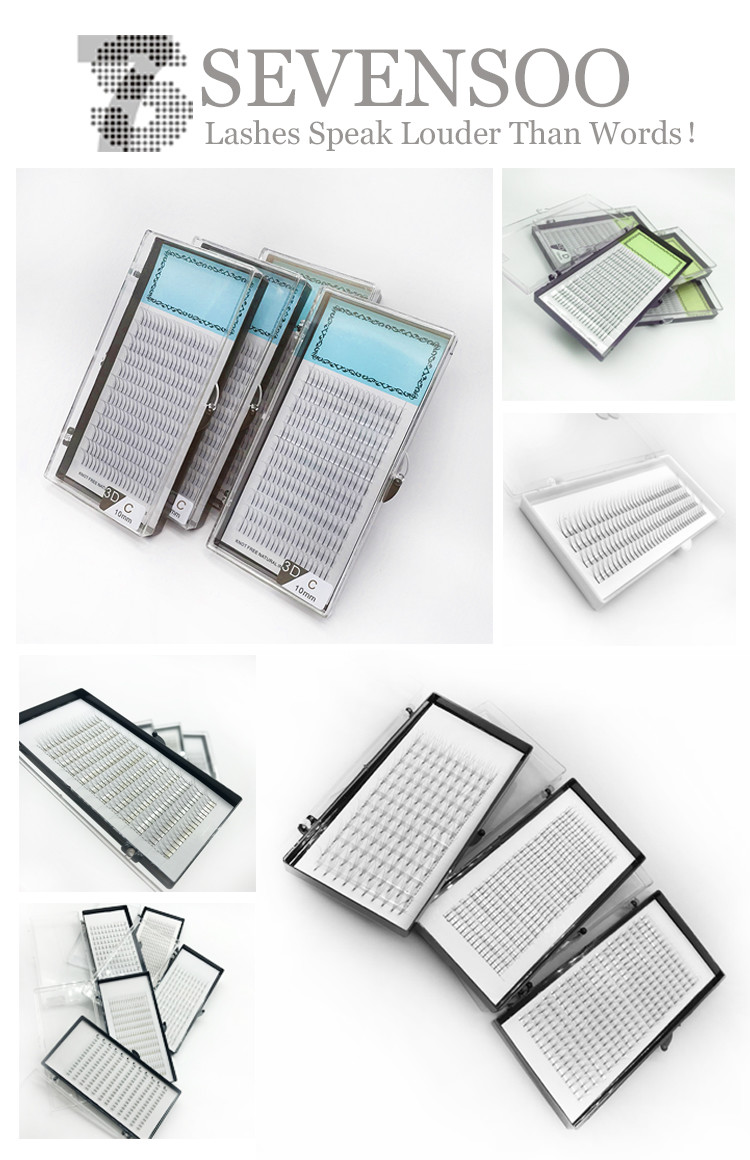 Silk PBT Fiber Material Russian Volume Lashes With Customized Package