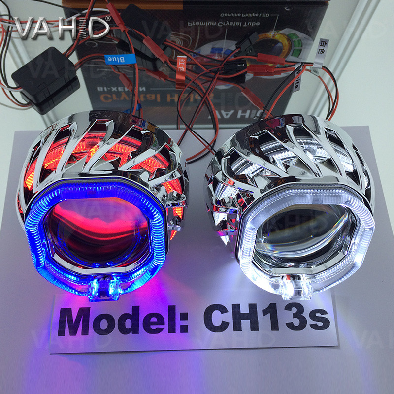CH13S 2.5inch Square double Crystal angel eye Bixenon Car hid xenon projector kit