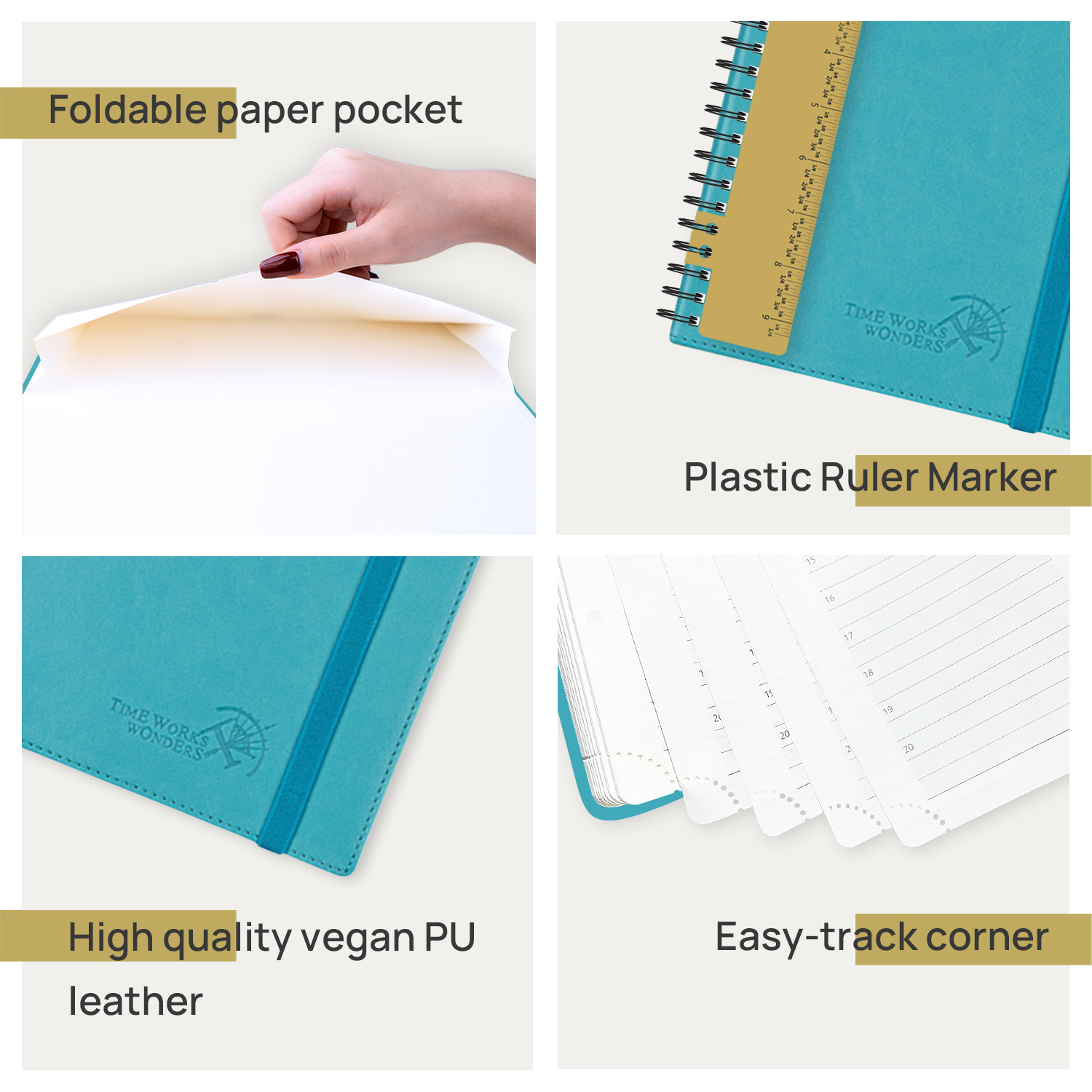 Custom Turquoise Soft Cover Weekly Planner Jul. 2023 To Jun. 2023