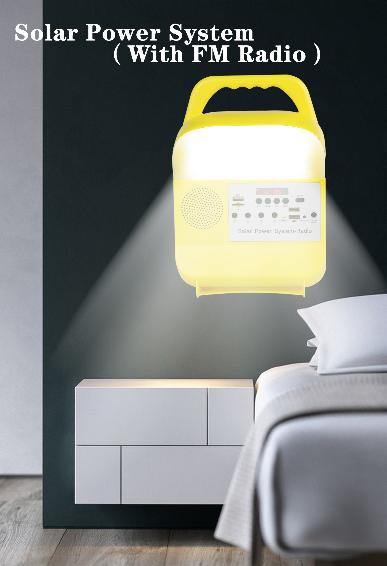 LED 9W Portable Solar Energy System With Mobile Phone Charging