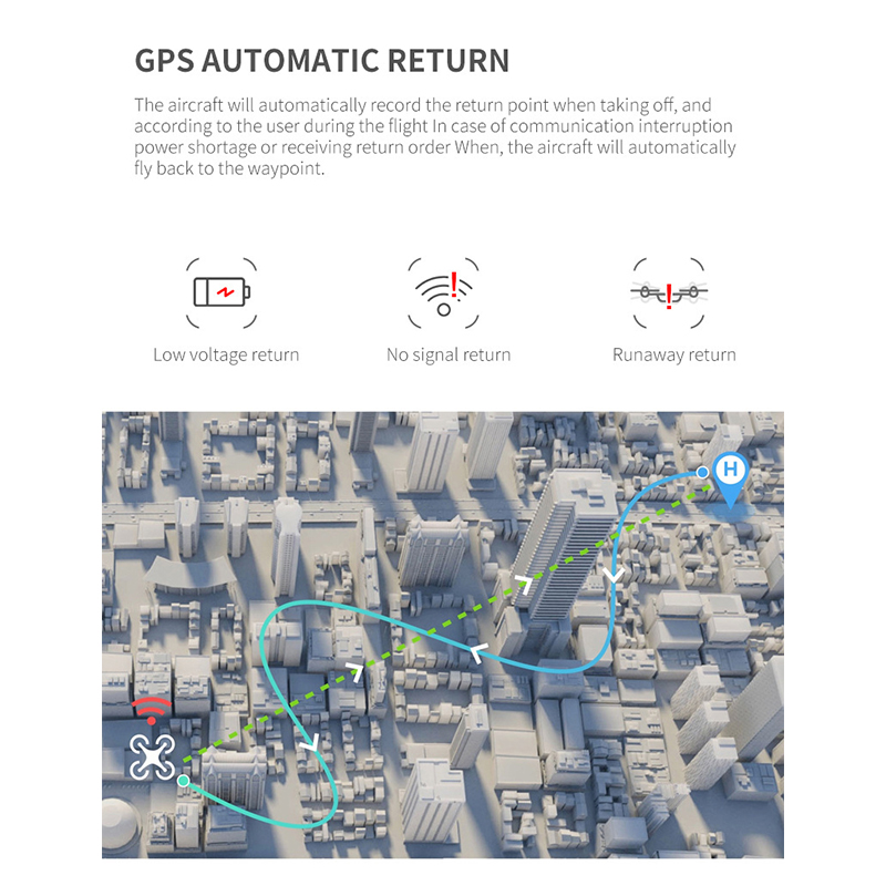4K GPS Wifi 1080P 100m Adjustable Angle RC Camera Drone