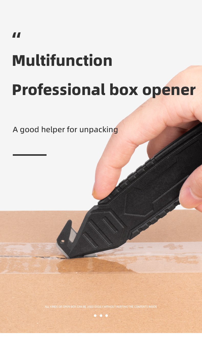 Multifunction Two Sided Concealed Blade Recessed Blade Safety Box Carton Cutter Film Cutter Knife