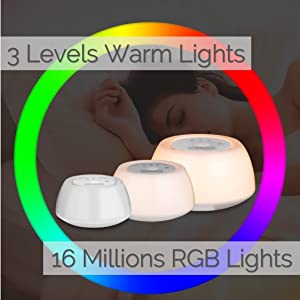 3 Levels Brightness Multicolor 3W Wake Up Alarm Clock Light Touch Sensor