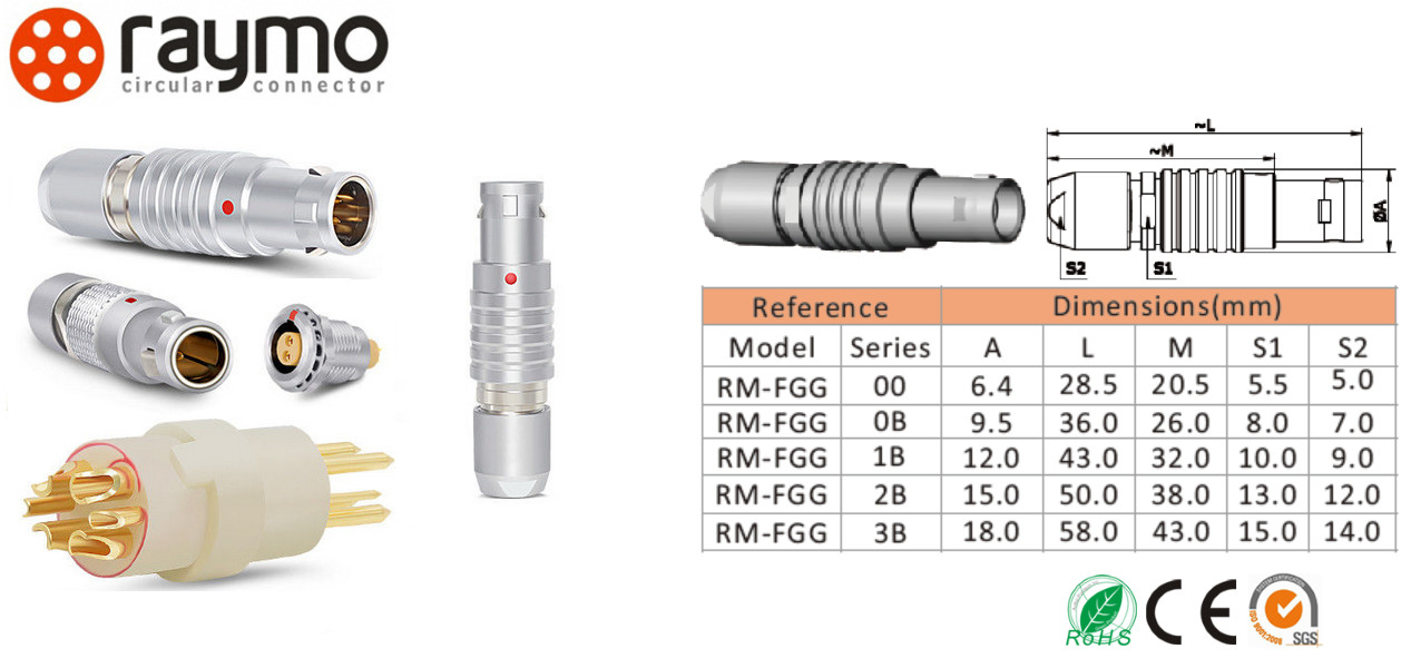 Communication Systems In Line Cable Connector 1B 2 Pins FGA FNA FHA 30 Degree