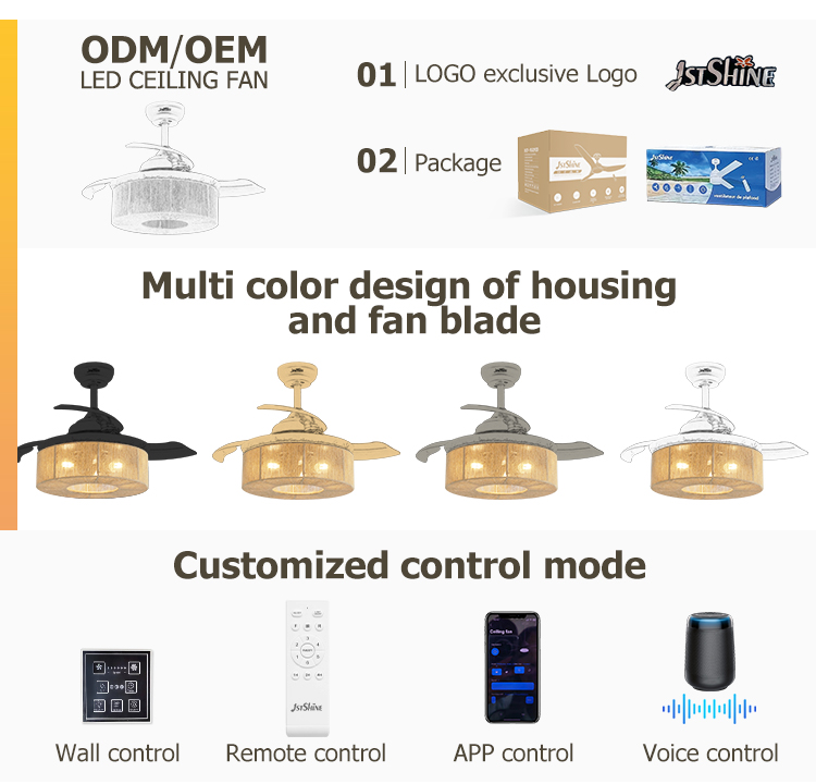 36 inch Small Size Ceiling Fan with Remote and Air Conditioning LED Lighting Function