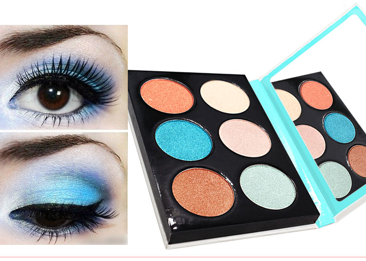 OEM 6 Color High No Logo Manufacturers Makeup  Pigment Custom Glitter Eye Shadow Private Label Eyeshadow Palette