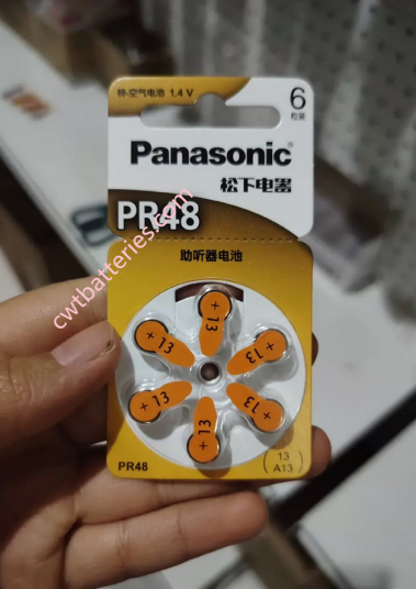Panasonic PR48 A13 1.4V Zinc Air Battery New Original 6pcs Suit for Hearing Aid