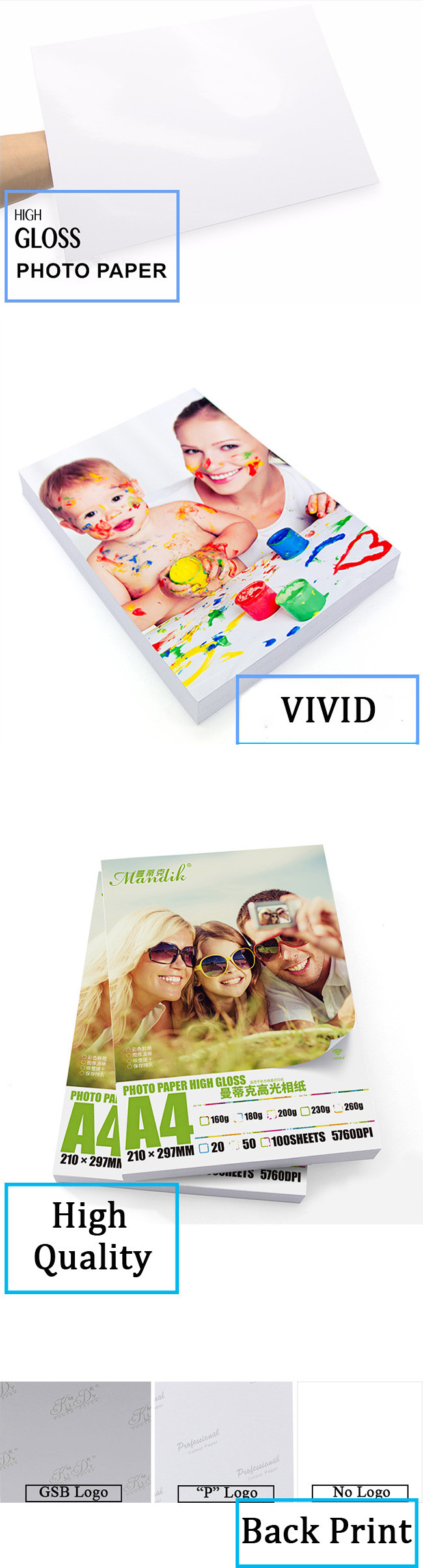 Photographic Print A Grade 230gr A4 Glossy Paper
