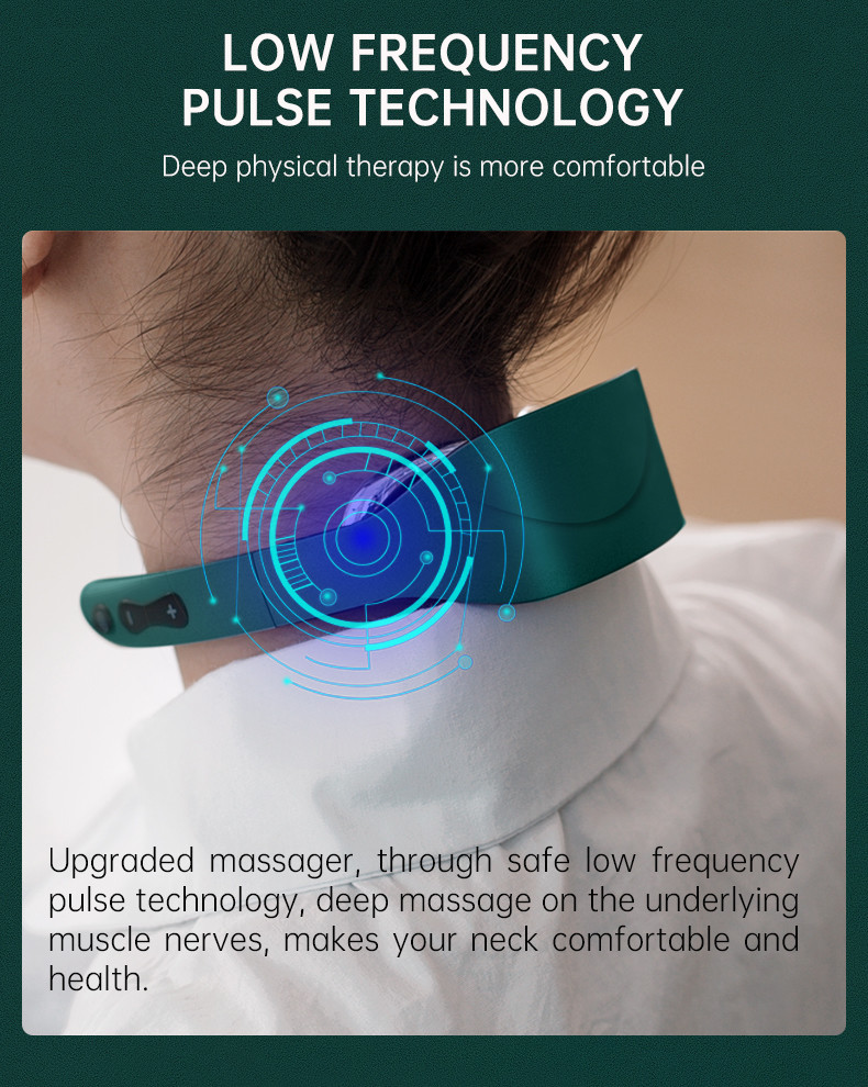 Fodable EMS Electric Pulse Neck Massager Therapy Soreness Relief 500mAh