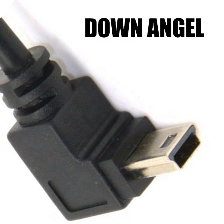 90 Degree Up Down Left Right Angle Mini USB to Stripped Bare Wire Open End Pigtail Cable