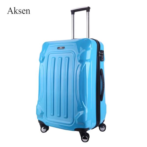 Unisex TSA Lock Luxury Urban Hard Carry-On Trolley Luggage Black Infant Plastic Suitcases with Scratch-Resistant Surface