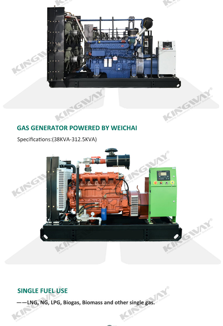 50HZ 60HZ 1500RPM 500KVA/400KW silent natural gas generators for factory