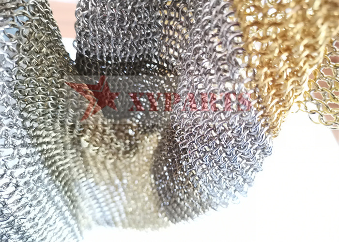 Multi Style Color Space Divider Metal Ring Mesh For Interior Decoration