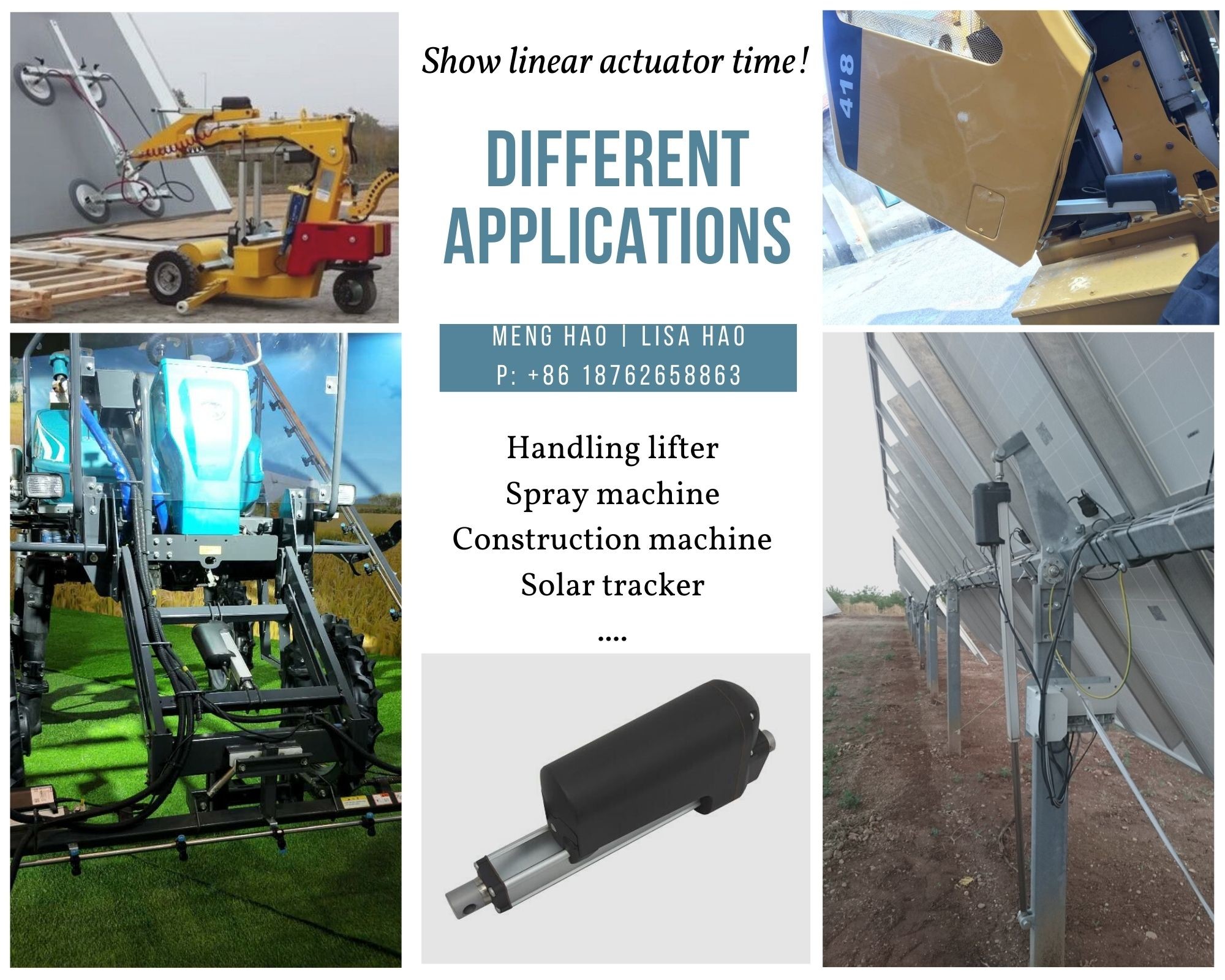 lead screw/ball screw linear actuator 12v motor 1000lbs IP66, for working platforms