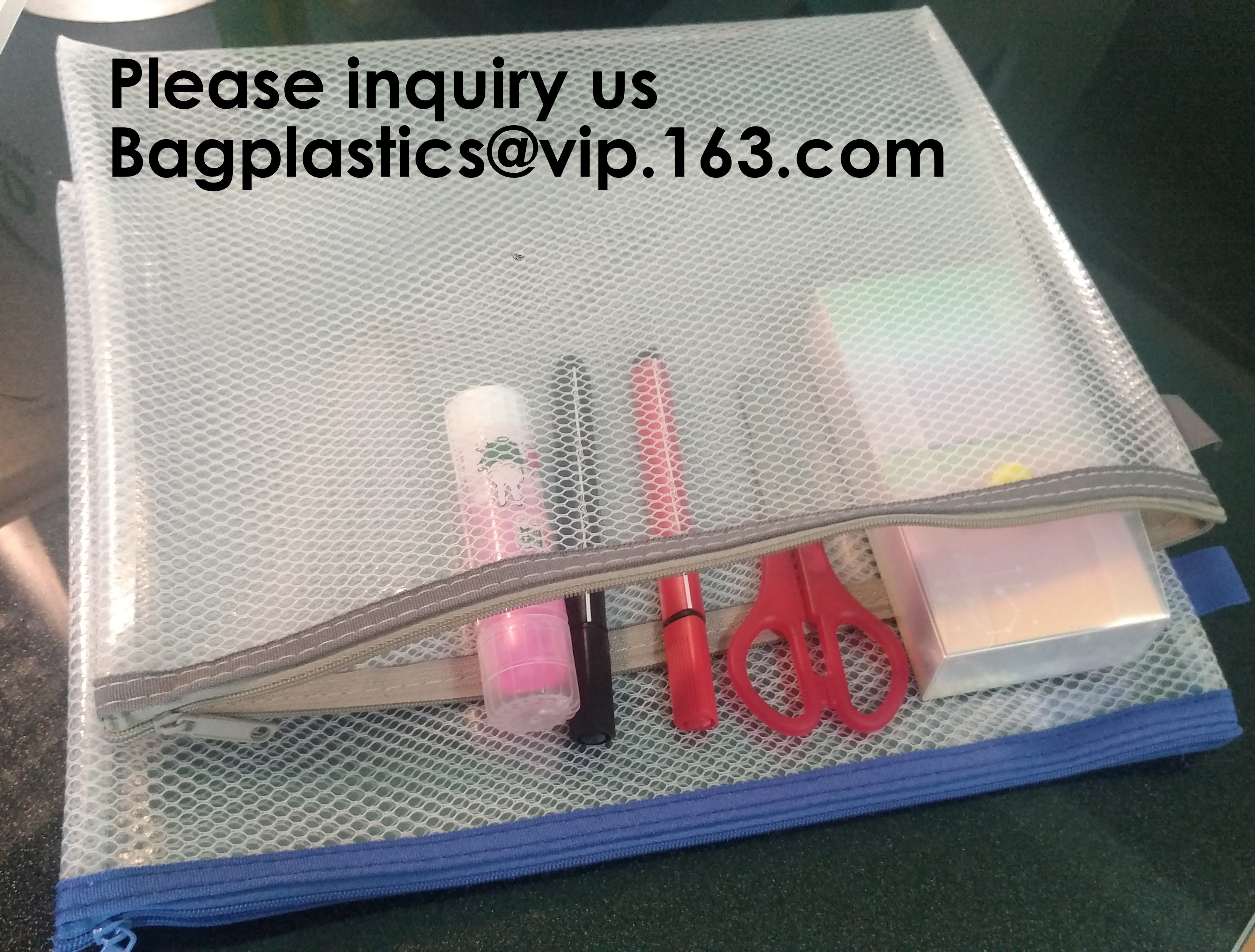 Resealable Clear Reclosable Stand Up Pouches Plastic Seal Zip Lock Bags Poly Bag,gridding document zip bag with metal ho