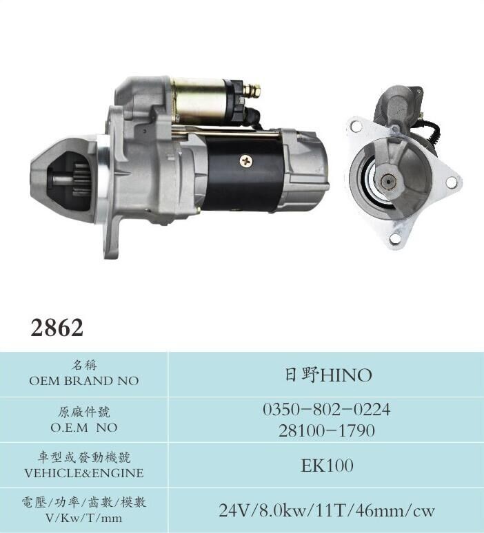 Hino EK100 Car Accessory Sawafuji Starter Motor0350-802-0224 28100-1790