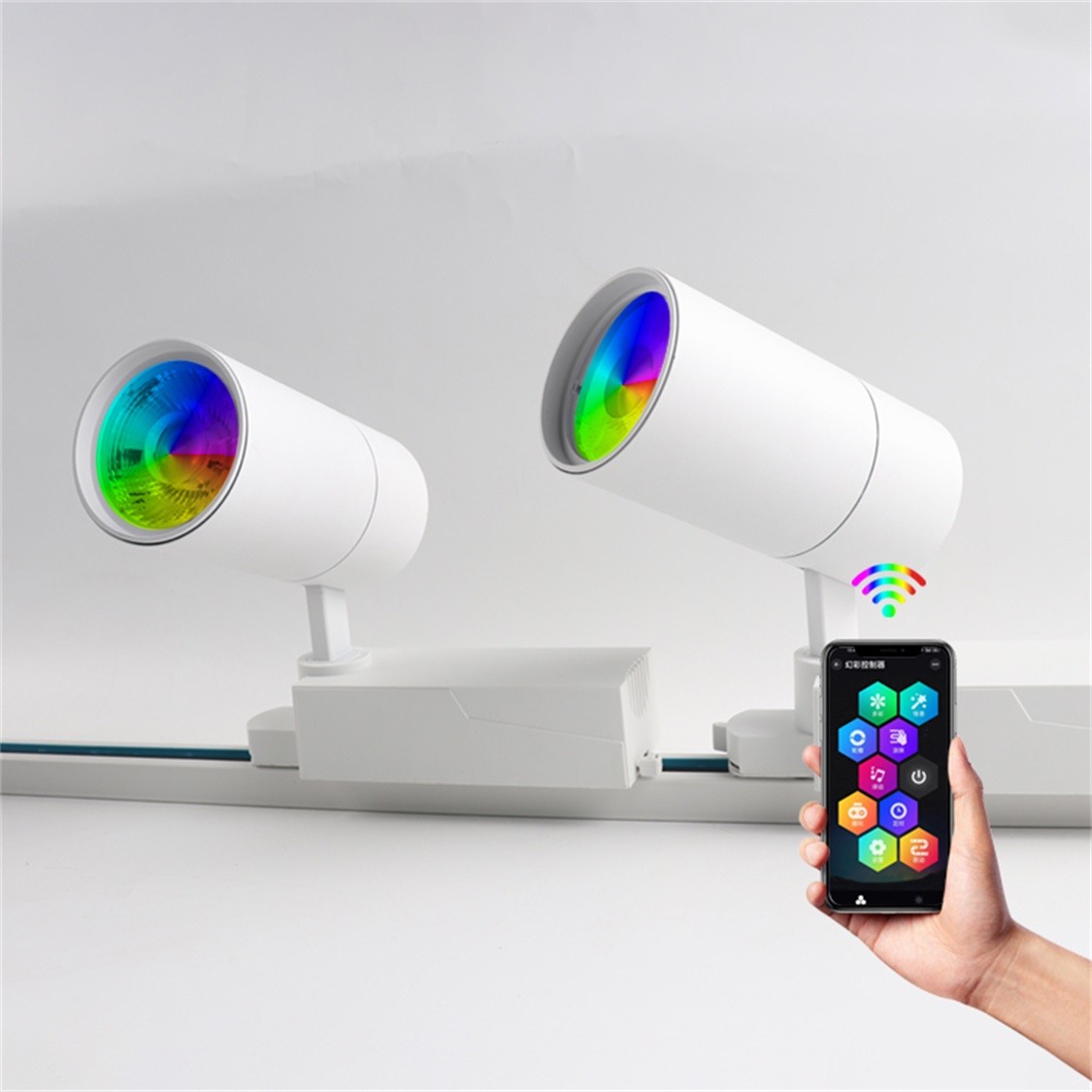 Indoor Hall Ceiling Mounted LED Track Lights 24V 40W Dimmable RGBW Colorful