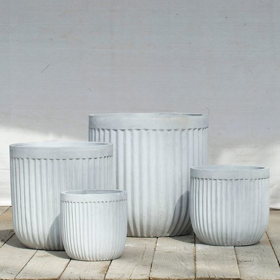 Frost Resistant 60cmx17cmx17cm Fiber Clay Pots Lightweight