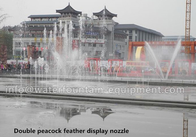 DN25 Adjustable Fountain Head Nozzles , Double Peacock Tail High Pressure Water Nozzle