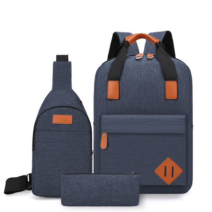 Waterproof Three In One Backpack Nylon Computer Backpack Set With USB