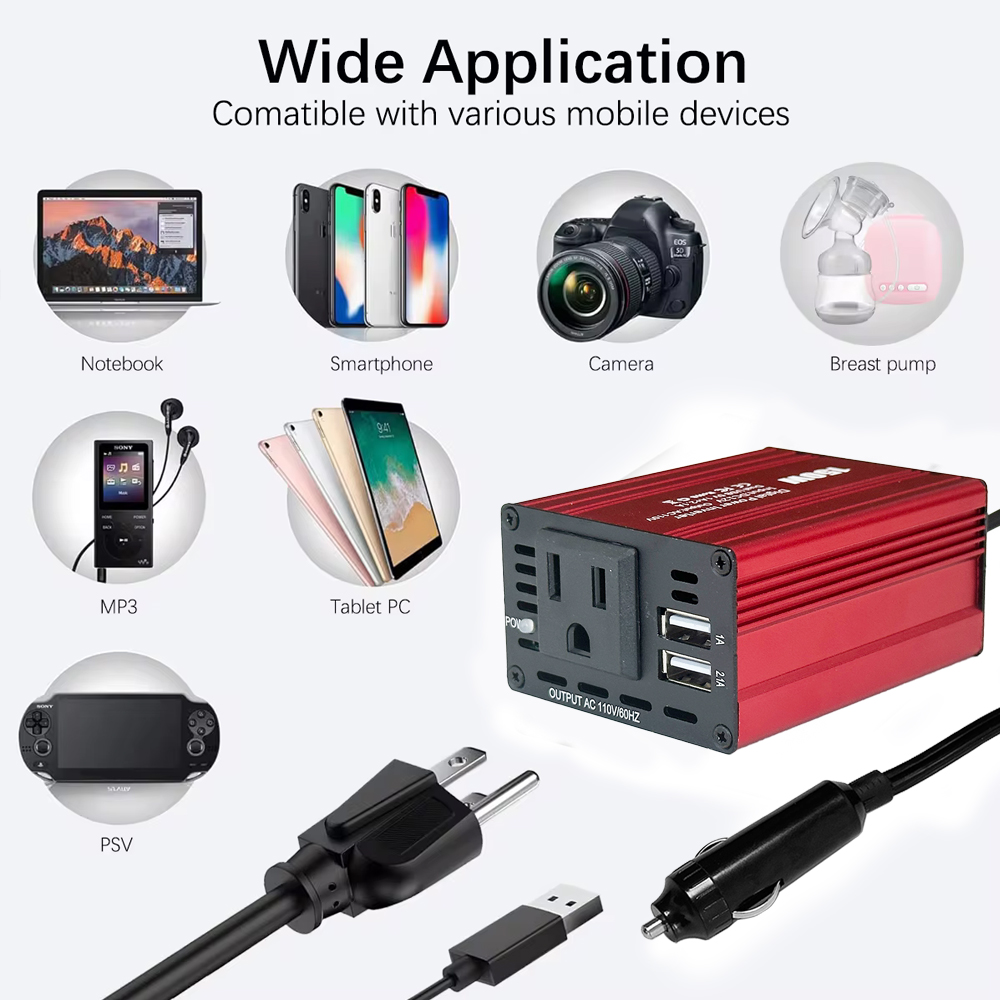 150W 12V 220V Car Inverter Peak Power 300W Modified Sine Wave Converter Customized Support Software Reengineering