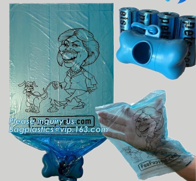 High Quality Eco-friendly Degradable Fashion With Printing Doggy Pet Dog Waste Poop Bags, Eco friendly pet dog waste poo