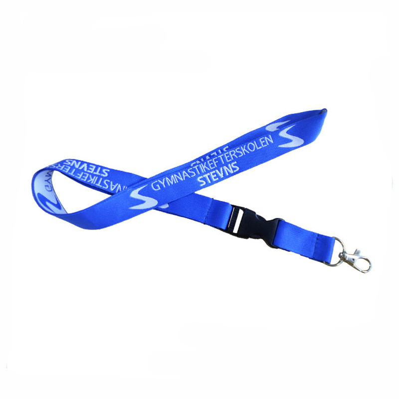 Promotional Ribbon Lanyard 2.5*80+10cm Dacron Logo Customized