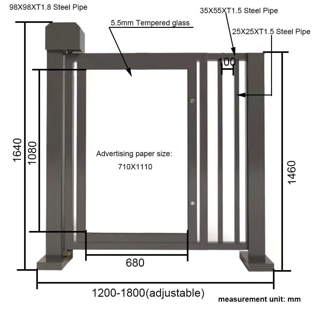 Metal Automatic Swing Door Weatherproof 3-6S Gate Operation Time