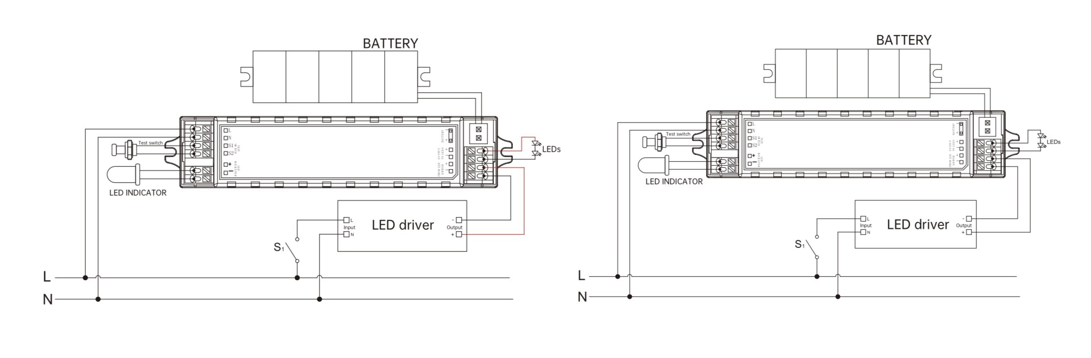 200mA LED Emergency Converter With Auto Testing Self Diagnostic Operation