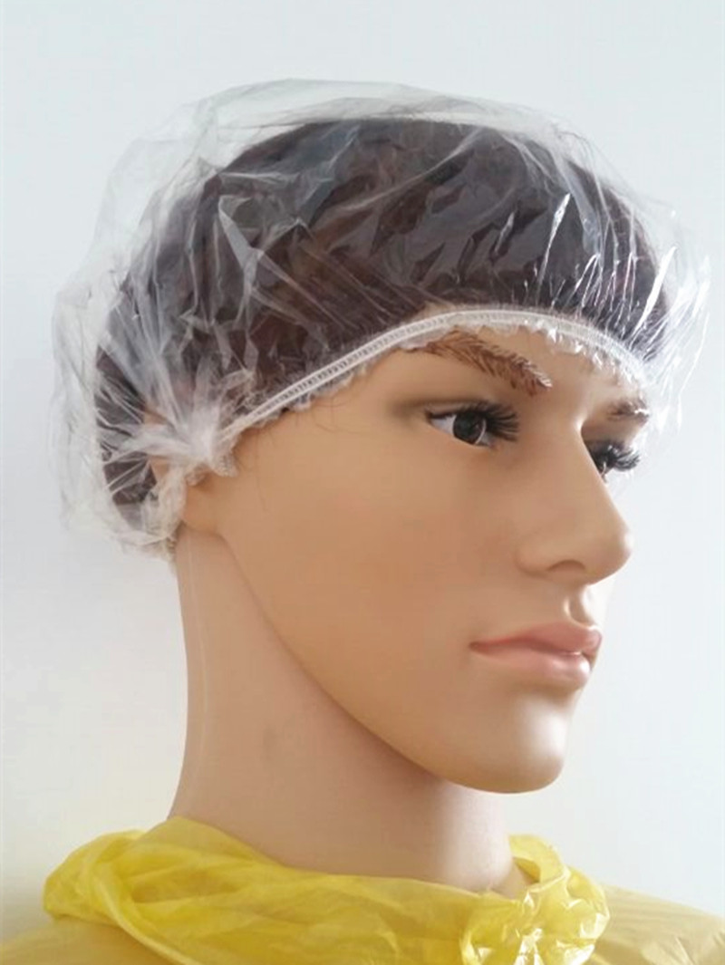 Beauty Industry PE Transparent Clip Cap for Bathing