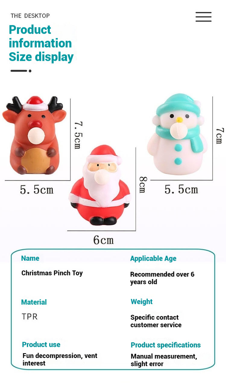 Children's Decompression Fidgets Toy Christmas Prank Bubble Blowing Venting Vinyl Toy for Relieving Stress by Squeezing