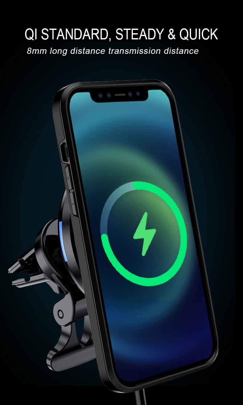 Magnetic 15W 5W Car Mount Wireless Charger Air Vent For IPhone 12