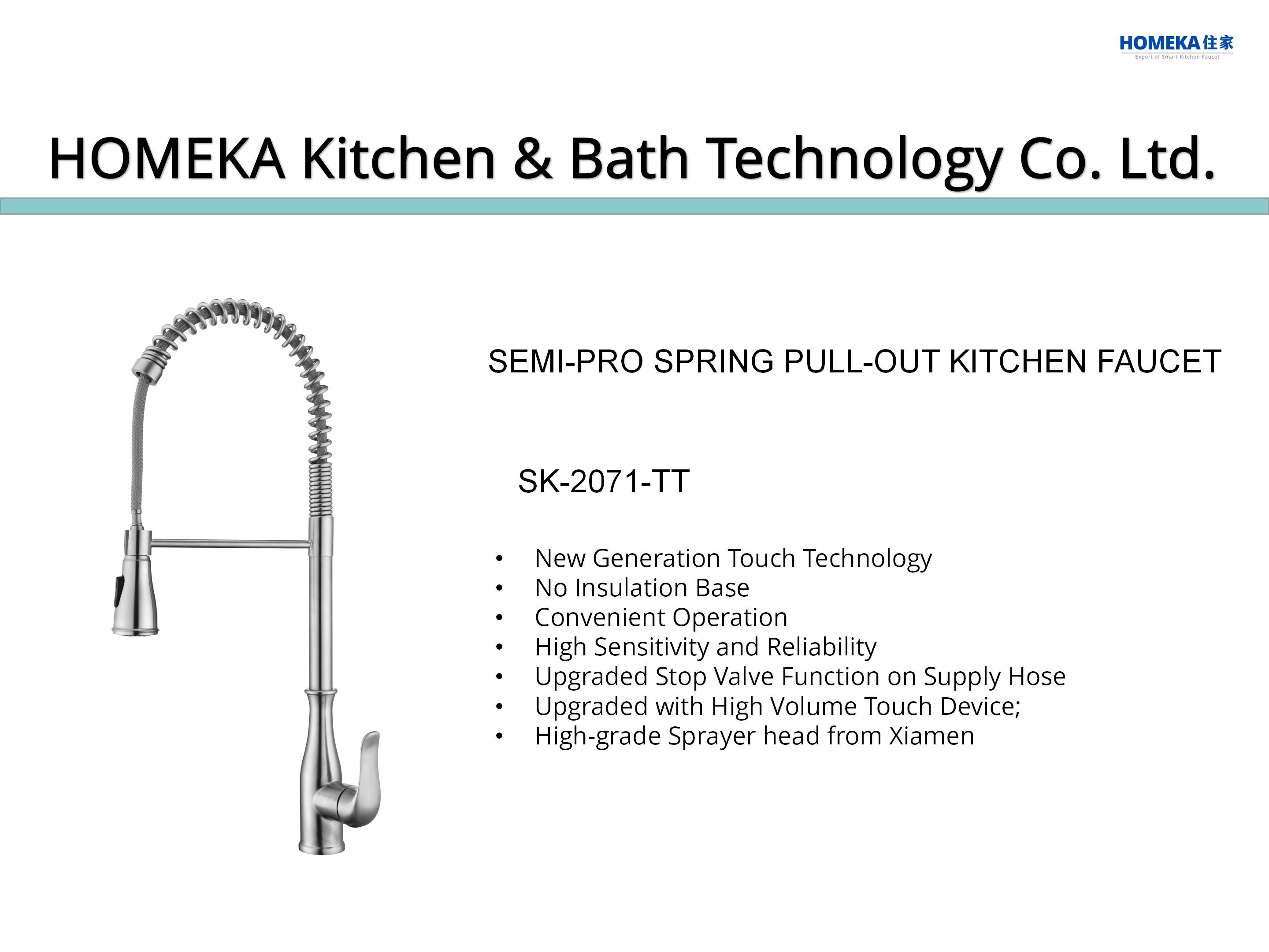 Spring Spout Flexible Kitchen Faucet Deck Mounted Basin Taps OEM HOMEKA