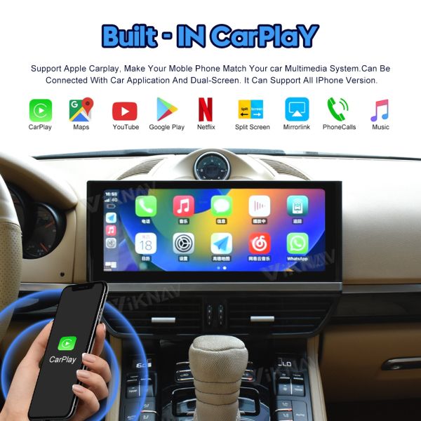 Viknav Car Radio For Porsche Cayenne (2011-2017) 12.3 inch Vehicle Stereo Carplay Multimedia Player GPS Navigation