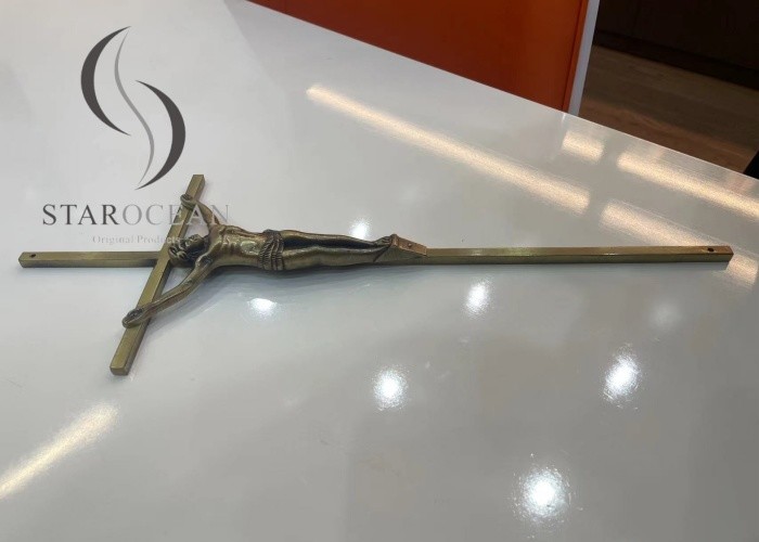 Europe Style Funeral Crucifix Coffin Decoration High Polished Featuring