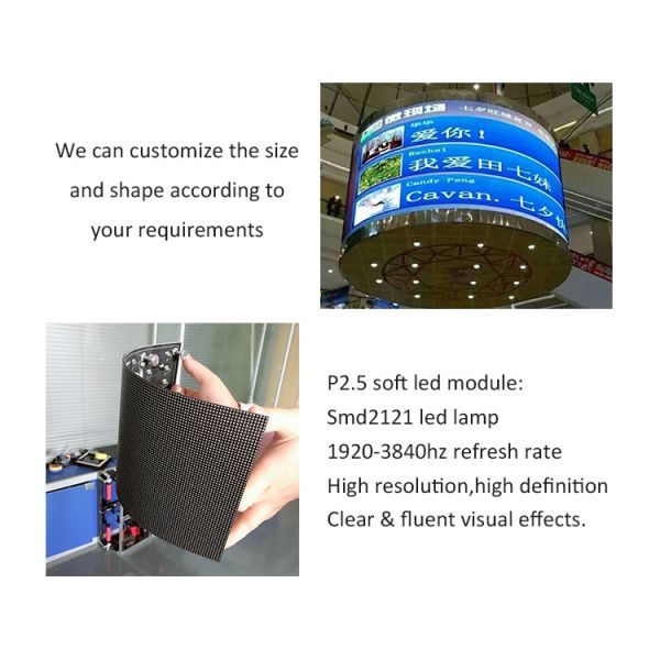 3840hz Refresh Rate Flexible Curved P2.5 LED Panel Displays