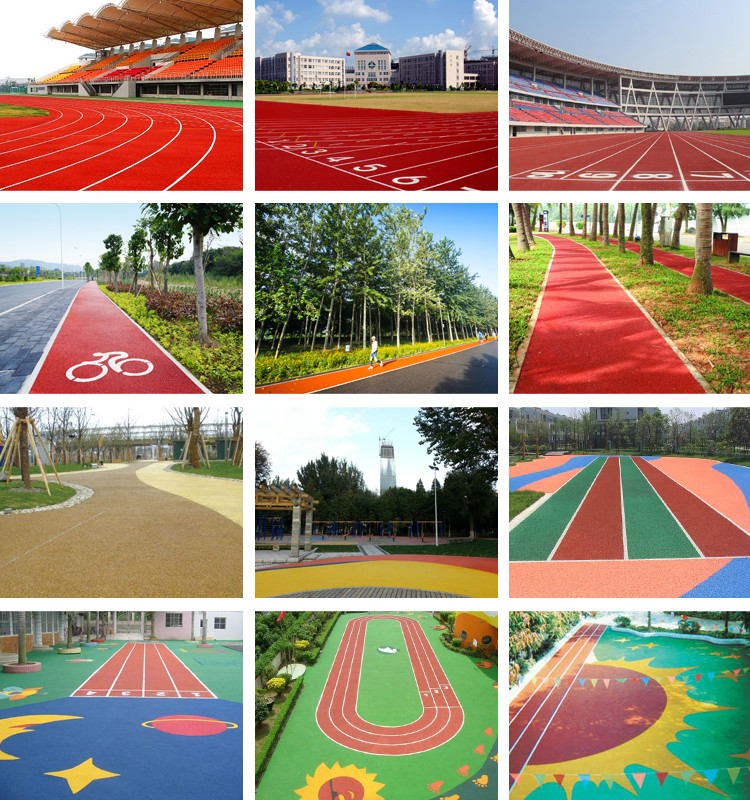 Durable Sandwich Running Track Eco Friendly Spray Coat Sports Flooring SBR
