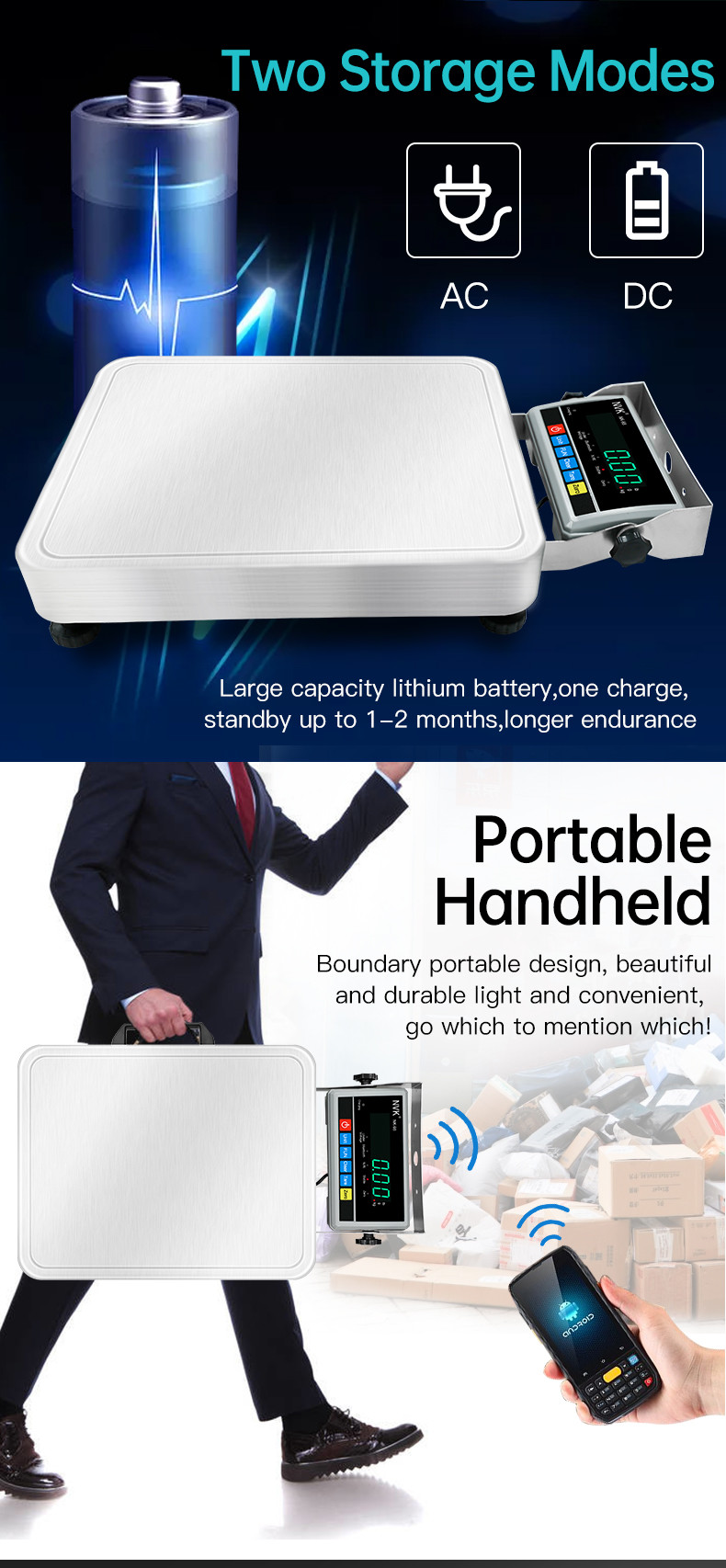 Nvk Hot Selling Portable Handheld Lcd Electronic Postal Scale Platform Shipping 100kg Postal Scale Digital