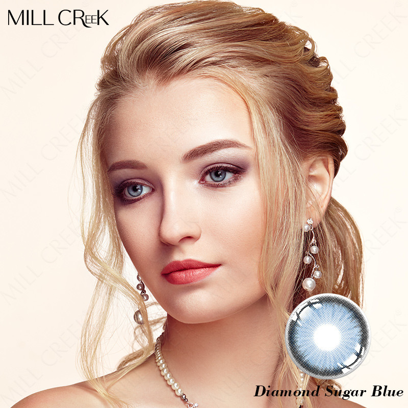 Oem Cosmetic Tricolor Blue Cosplay Contacts Lens 1 Year Without Power PP blister