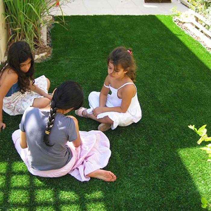 Non Toxic Playground Artificial Grass 45mm Pile Height Environmental-Friendly Fake Turf With Low Maintenance
