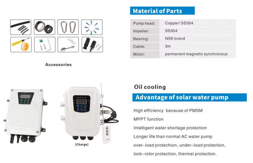 DC Solar Water Pump System Photovoltaic Brushless For Deep Well