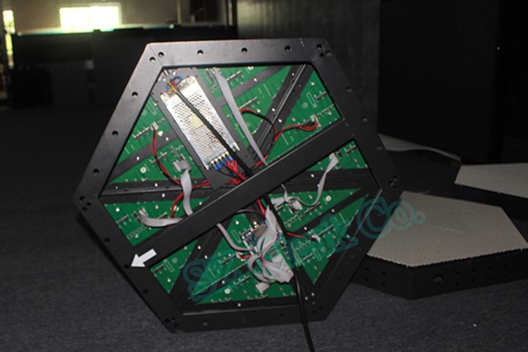 full color rgb matrix control mini hexagon led display for DJ booth customized