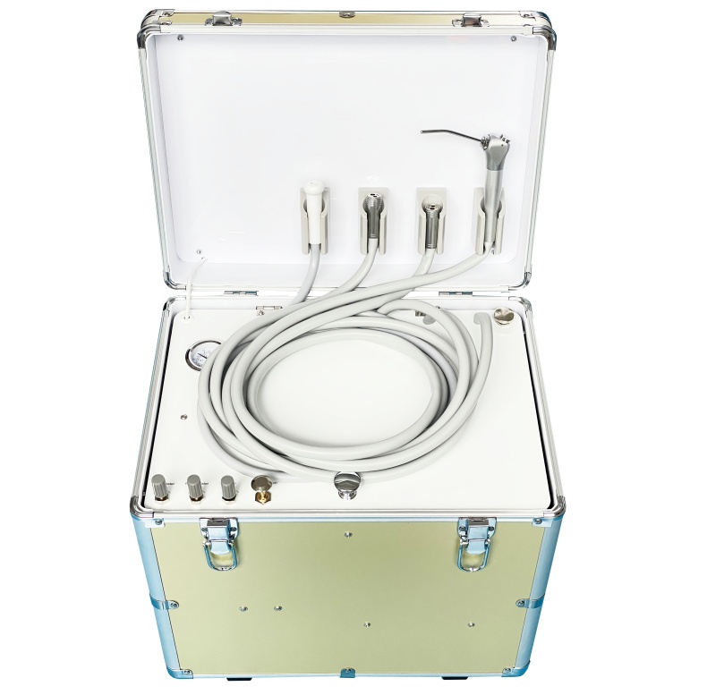 Mini Luggage Design Portable Dental Unit With Air Compresor Portable Air Turbine Unit