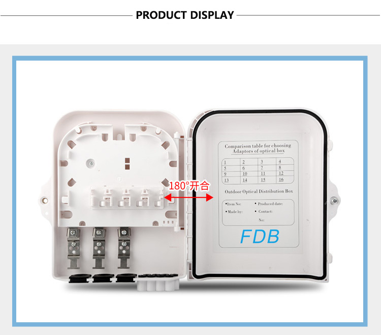 ODP Solid 8 Core White Grey Black 2 Port PAZ 1 8 Cassette Type FTTH Fiber Terminal Box