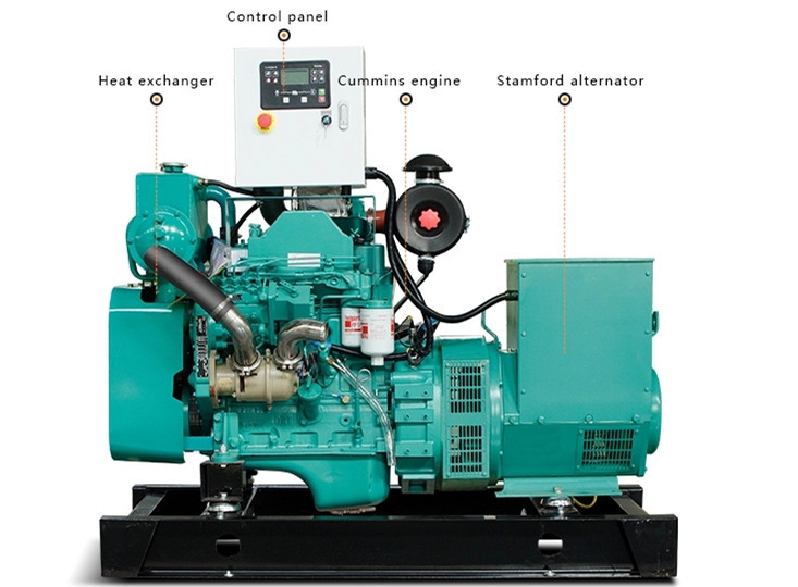 Offshore ship 30kw Cummins Marine Genset Diesel Generator with 4BTA3.9-GM47 engine 4 cylinder