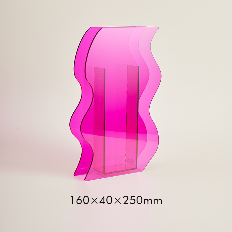 OEM ODM Tabletop Clear Acrylic Rectangle Vase , Wedding Acrylic Flower Display Box