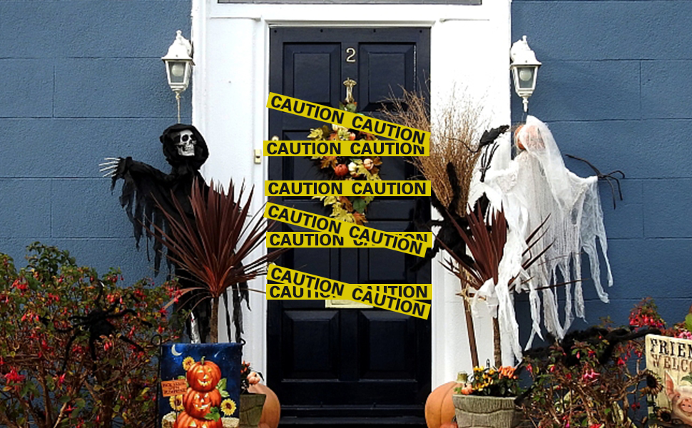yellow halloween caution tape halloween decorations caution tape halloween caution tape roll