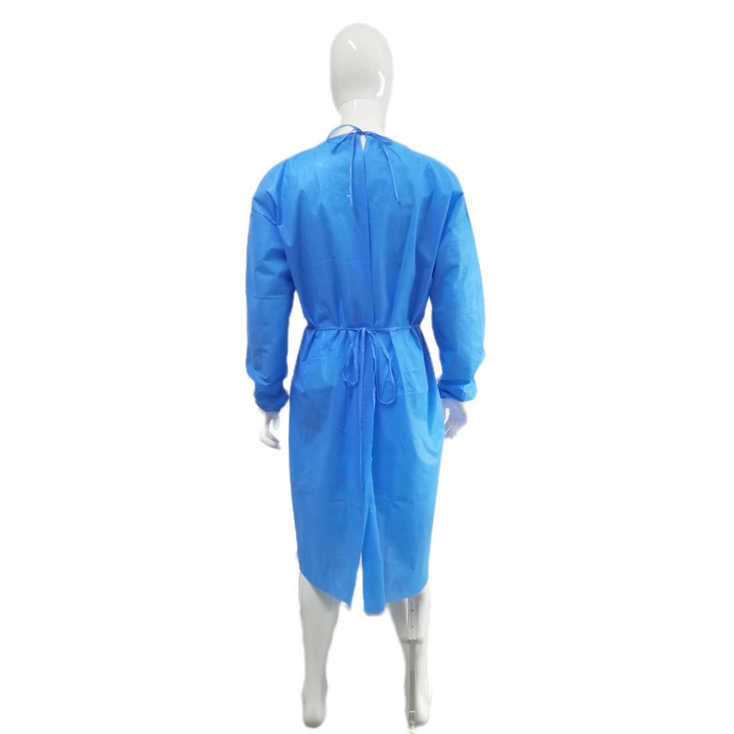 Wholesale SMS Non-Woven Disposable Isolation Gown Waterproof Soft Breathable Surgical Gown