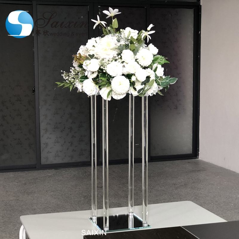 160CM wedding standing flower arrangements square gold black white